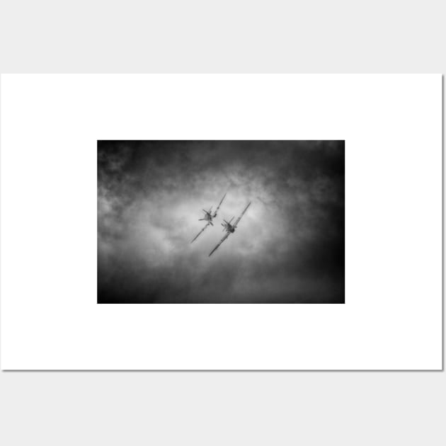 BBMF Spitfire and Hurricane Mono Wall Art by Nigdaw